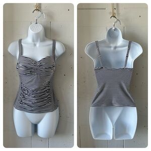 Nip Tuck Sorrento Nautical Stripe Tankini Swim Top Swimsuit